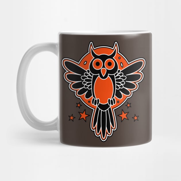 Owl and Moon Retro by OrneryDevilDesign